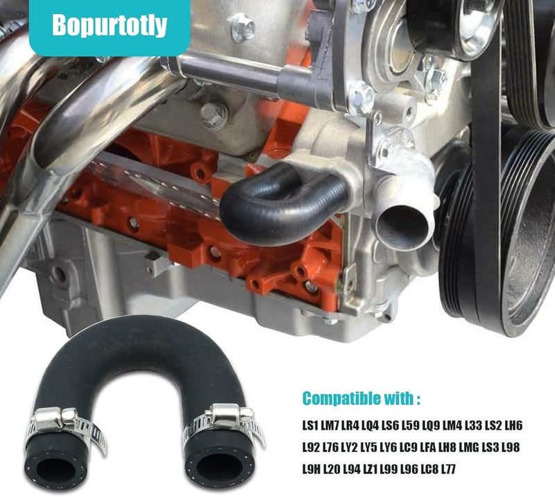 Bopurtotly 551699 Heater Core Bypass Hose with 2 Clamps For LS or LT Series Engine (5/8" End and 3/4" End) - Image 4